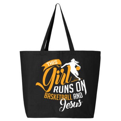 Christian Basketball This Girl Runs On Jesus And Basketball 25L Jumbo Tote