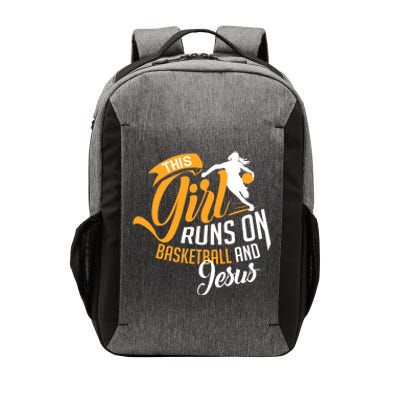 Christian Basketball This Girl Runs On Jesus And Basketball Vector Backpack