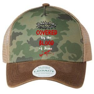 Covered By The Blood Of Jesus Christian Halloween Funny Legacy Tie Dye Trucker Hat