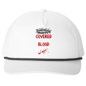 Covered By The Blood Of Jesus Christian Halloween Funny Snapback Five-Panel Rope Hat