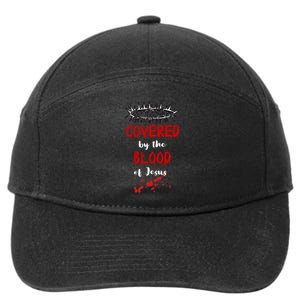 Covered By The Blood Of Jesus Christian Halloween Funny 7-Panel Snapback Hat