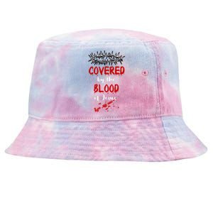 Covered By The Blood Of Jesus Christian Halloween Funny Tie-Dyed Bucket Hat