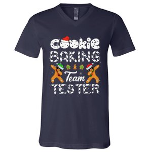 Cookie Baking Team Tester Christmas Family Funny Gingerbread Gift V-Neck T-Shirt