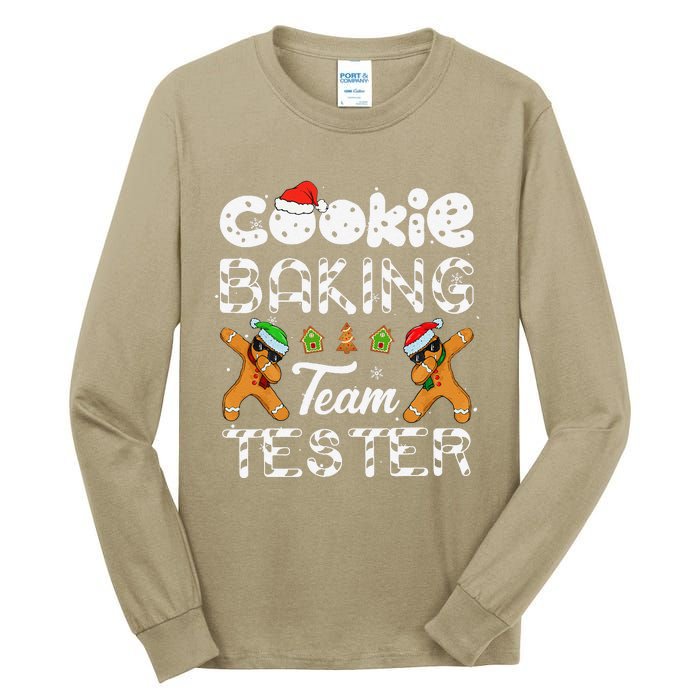 Cookie Baking Team Tester Christmas Family Funny Gingerbread Gift Tall Long Sleeve T-Shirt