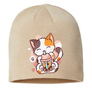 Cat Boba Tea Bubble Tea Anime Kawaii Neko Sustainable Beanie