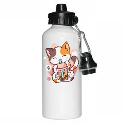 Cat Boba Tea Bubble Tea Anime Kawaii Neko Aluminum Water Bottle