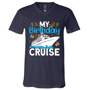 Cruising Boat Trip My Birthday Cruise V-Neck T-Shirt