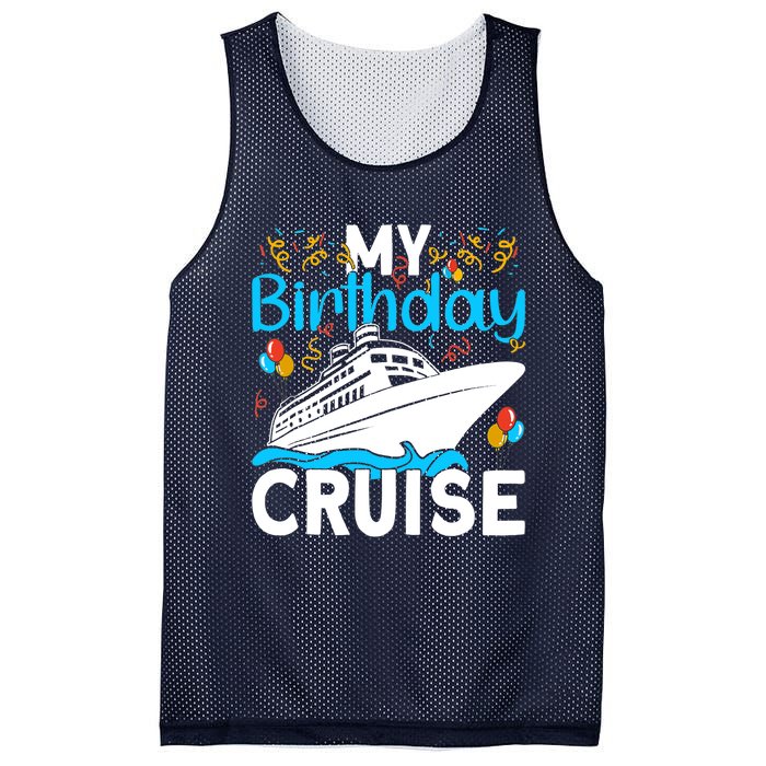 Cruising Boat Trip My Birthday Cruise Mesh Reversible Basketball Jersey Tank