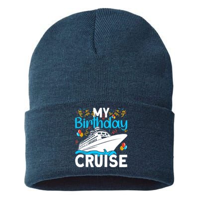 Cruising Boat Trip My Birthday Cruise Sustainable Knit Beanie