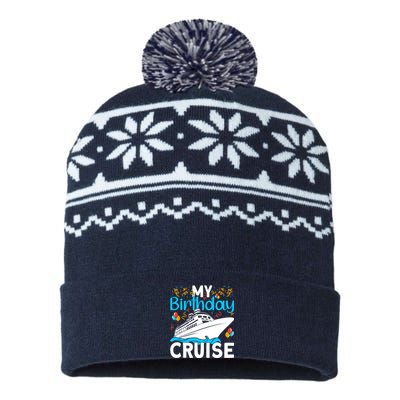 Cruising Boat Trip My Birthday Cruise USA-Made Snowflake Beanie