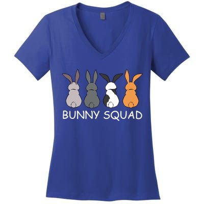 Cute Bunny Team Squad Rabbit Bunnies Cool Gift Women's V-Neck T-Shirt