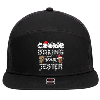 Cookie Baking Team Tester Gingerbread Christmas 7 Panel Mesh Trucker Snapback Hat