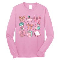 Coquette Bow Teacher Cute Teacher Life Long Sleeve Shirt