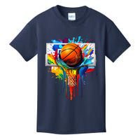 Colorful Basketball Tie Dye Color Splash Hoop Net Slam Dunk Kids T-Shirt