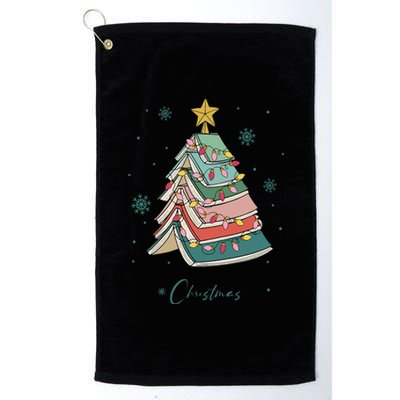 Christmas Book Tree Merry Christmas For Book Lover Platinum Collection Golf Towel