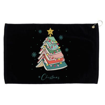 Christmas Book Tree Merry Christmas For Book Lover Grommeted Golf Towel