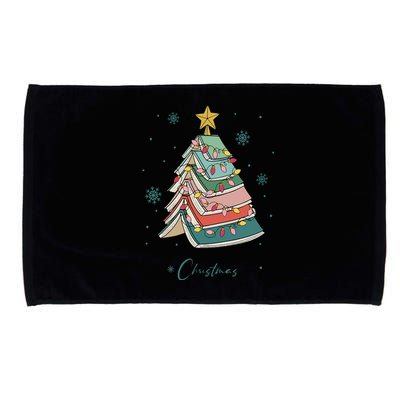 Christmas Book Tree Merry Christmas For Book Lover Microfiber Hand Towel