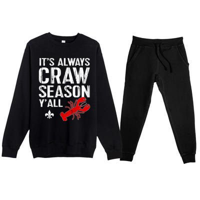 Crawfish Boil Tee Funny Love Craw Season Yall Crawfish Great Gift Premium Crewneck Sweatsuit Set