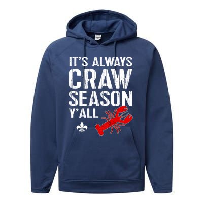 Crawfish Boil Tee Funny Love Craw Season Yall Crawfish Great Gift Performance Fleece Hoodie