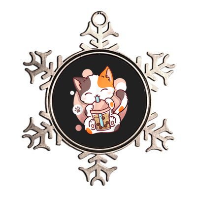 Cat Boba Tea Bubble Tea Anime Kawaii Neko Metallic Star Ornament