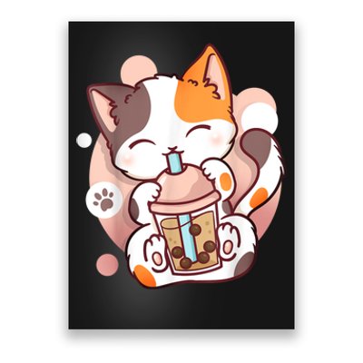 Cat Boba Tea Bubble Tea Anime Kawaii Neko Poster