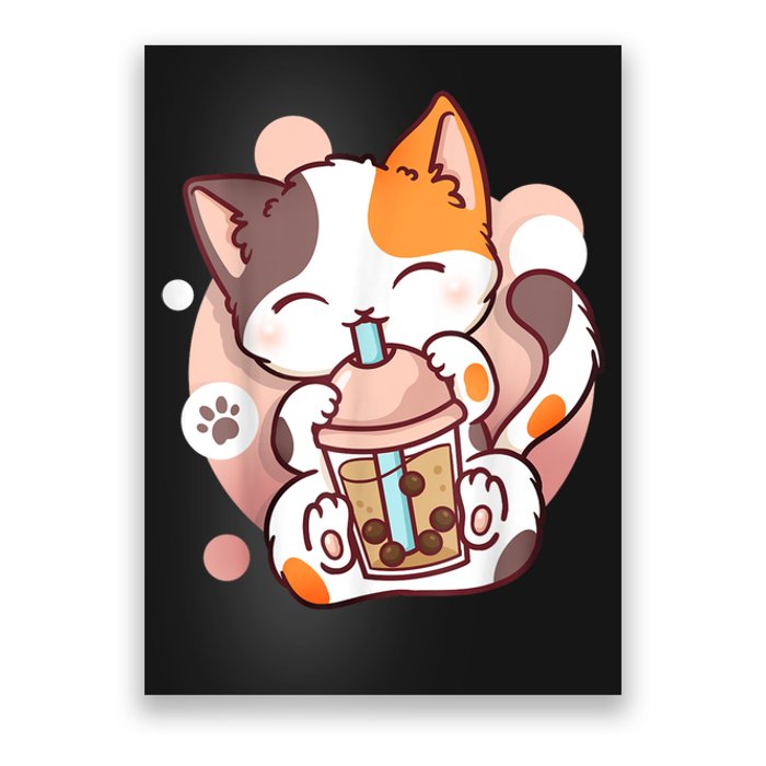 Cat Boba Tea Bubble Tea Anime Kawaii Neko Poster