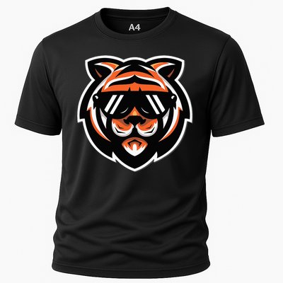 Cool Bengal Tiger With Sunglasses Cooling Performance Crew T-Shirt