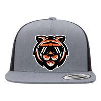 Cool Bengal Tiger With Sunglasses Flat Bill Trucker Hat