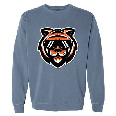 Cool Bengal Tiger With Sunglasses Garment-Dyed Sweatshirt