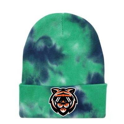 Cool Bengal Tiger With Sunglasses Tie Dye 12in Knit Beanie