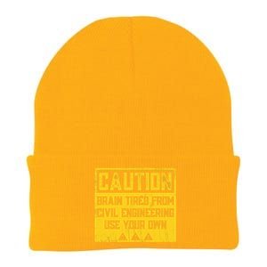 Caution: Brain Tired From Use Your Own Funny Civil Engineer Knit Cap Winter Beanie