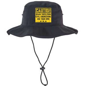 Caution: Brain Tired From Use Your Own Funny Civil Engineer Legacy Cool Fit Booney Bucket Hat