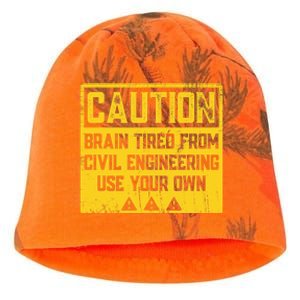 Caution: Brain Tired From Use Your Own Funny Civil Engineer Kati - Camo Knit Beanie