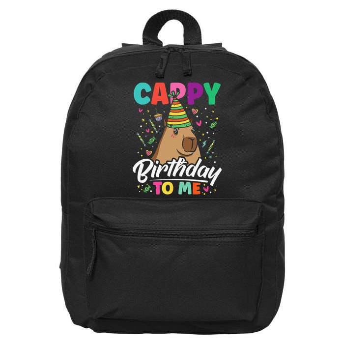 Cappy Birthday To Me Cute Capybara Rodent Capyzilla Bday 16 in Basic Backpack