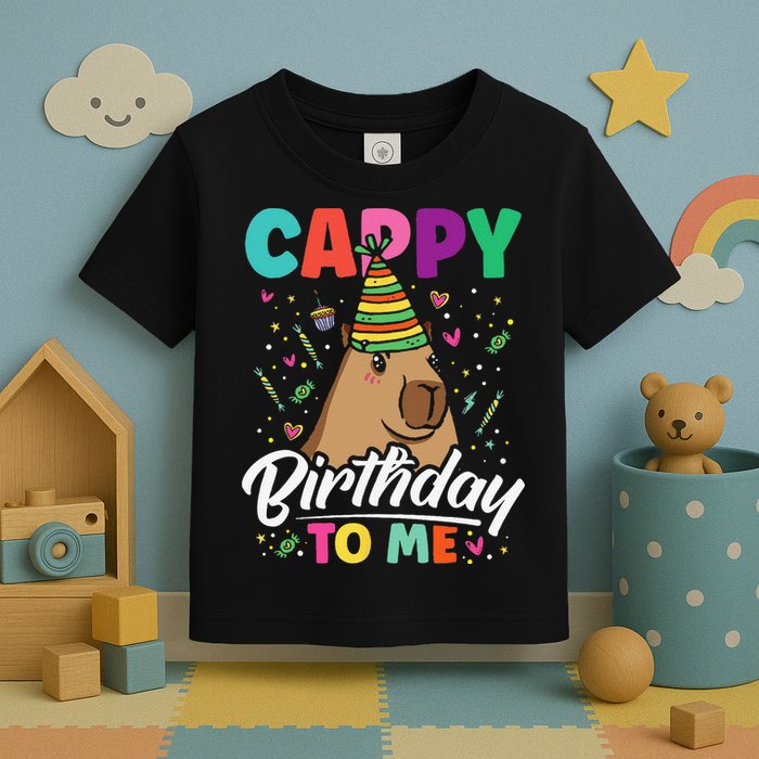 Cappy Birthday To Me Cute Capybara Rodent Capyzilla Bday Toddler T-Shirt