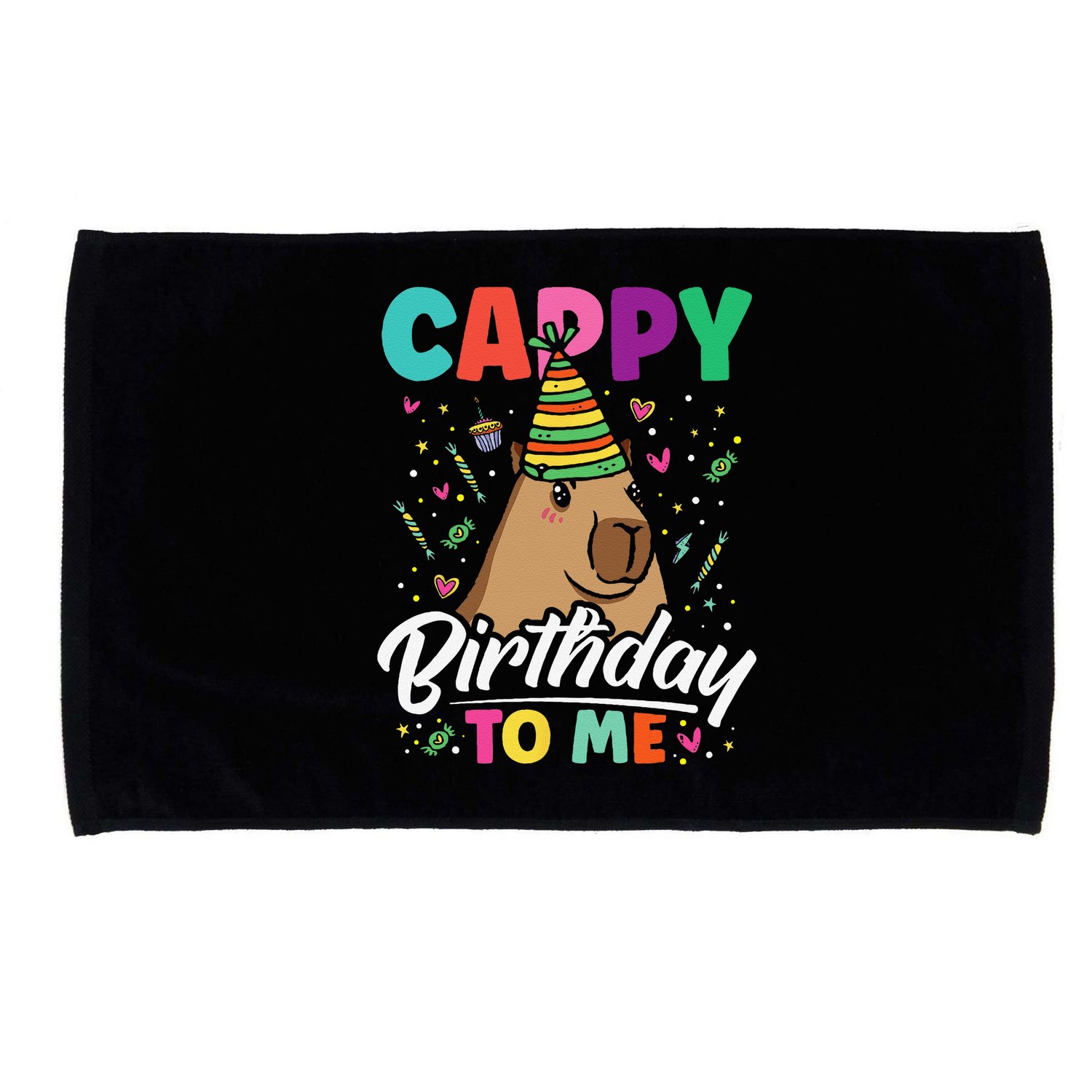 Cappy Birthday To Me Cute Capybara Rodent Capyzilla Bday Microfiber Hand Towel