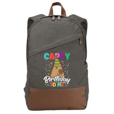 Cappy Birthday To Me Cute Capybara Rodent Capyzilla Bday Cotton Canvas Backpack