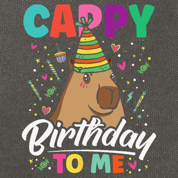 Cappy Birthday To Me Cute Capybara Rodent Capyzilla Bday Cotton Canvas Backpack