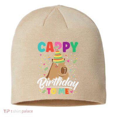 Cappy Birthday To Me Cute Capybara Rodent Capyzilla Bday Sustainable Beanie