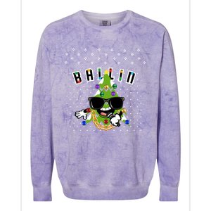 Christmas Ballin Tree Microphone Snowing Ugly Style Gift Colorblast Crewneck Sweatshirt