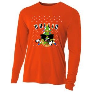 Christmas Ballin Tree Microphone Snowing Ugly Style Gift Cooling Performance Long Sleeve Crew