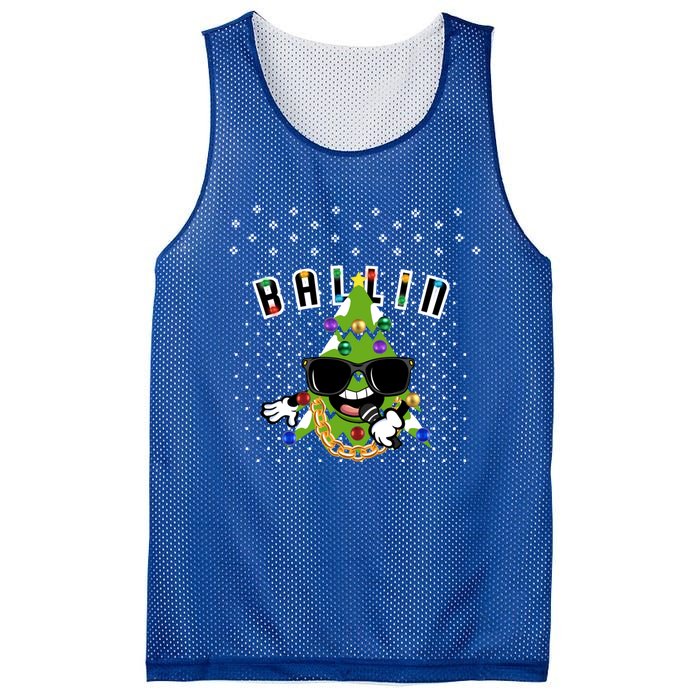 Christmas Ballin Tree Microphone Snowing Ugly Style Gift Mesh Reversible Basketball Jersey Tank