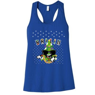 Christmas Ballin Tree Microphone Snowing Ugly Style Gift Women's Racerback Tank