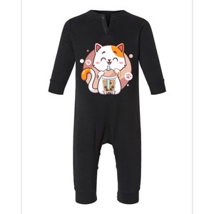 Cat Boba Tea Bubble Tea Anime Kawaii Neko Infant Fleece One Piece