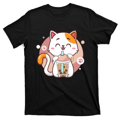 Cat Boba Tea Bubble Tea Anime Kawaii Neko T-Shirt