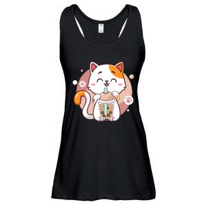 Cat Boba Tea Bubble Tea Anime Kawaii Neko Ladies Essential Flowy Tank