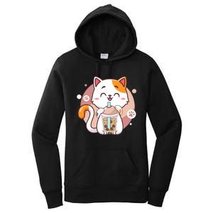 Cat Boba Tea Bubble Tea Anime Kawaii Neko Women's Pullover Hoodie