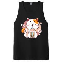 Cat Boba Tea Bubble Tea Anime Kawaii Neko PosiCharge Competitor Tank