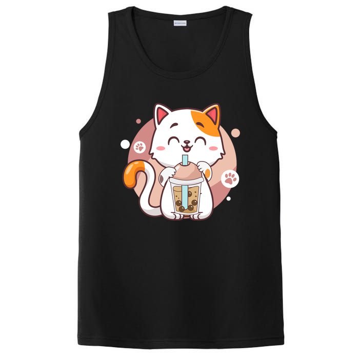 Cat Boba Tea Bubble Tea Anime Kawaii Neko PosiCharge Competitor Tank