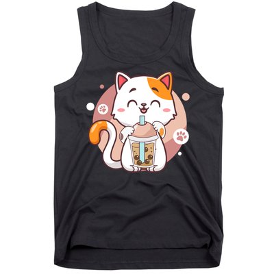 Cat Boba Tea Bubble Tea Anime Kawaii Neko Tank Top